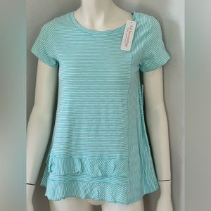 NWT Soft Surroundings Short Sleeve Tee Shirt 
Stripe Top